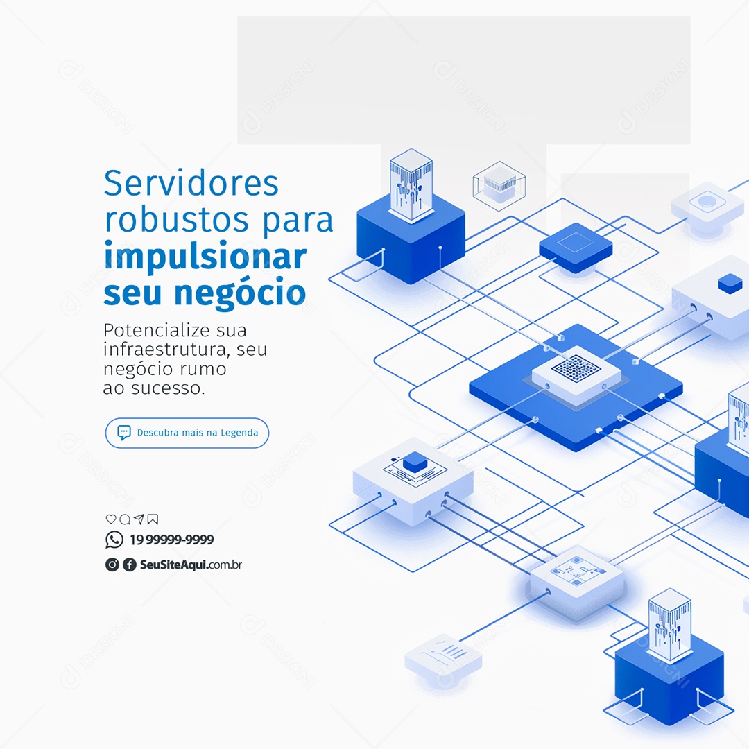 Ótica Internet Servidores Robustos para Impulsionar seu Negócio Social Media PSD Editável