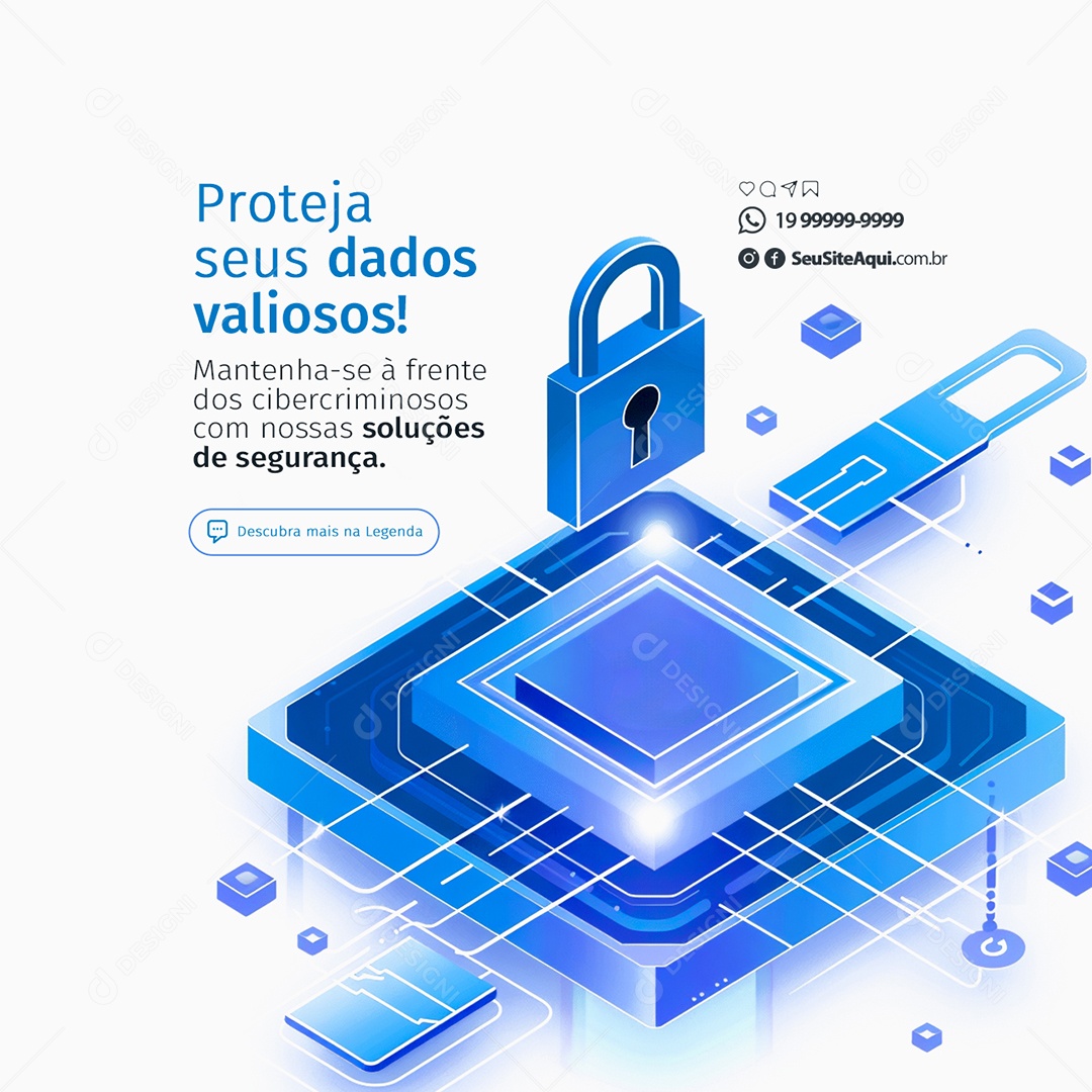 Internet Optics Protect Your Valuable Data Editable Social Media PSD