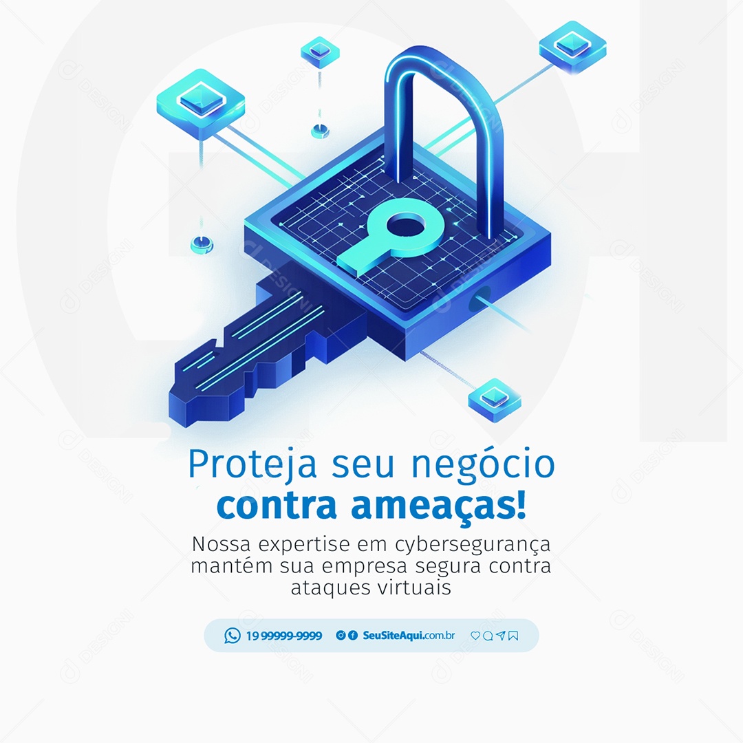 Ótica Internet Proteja seu Negócio Contra Ameaças Social Media PSD Editável