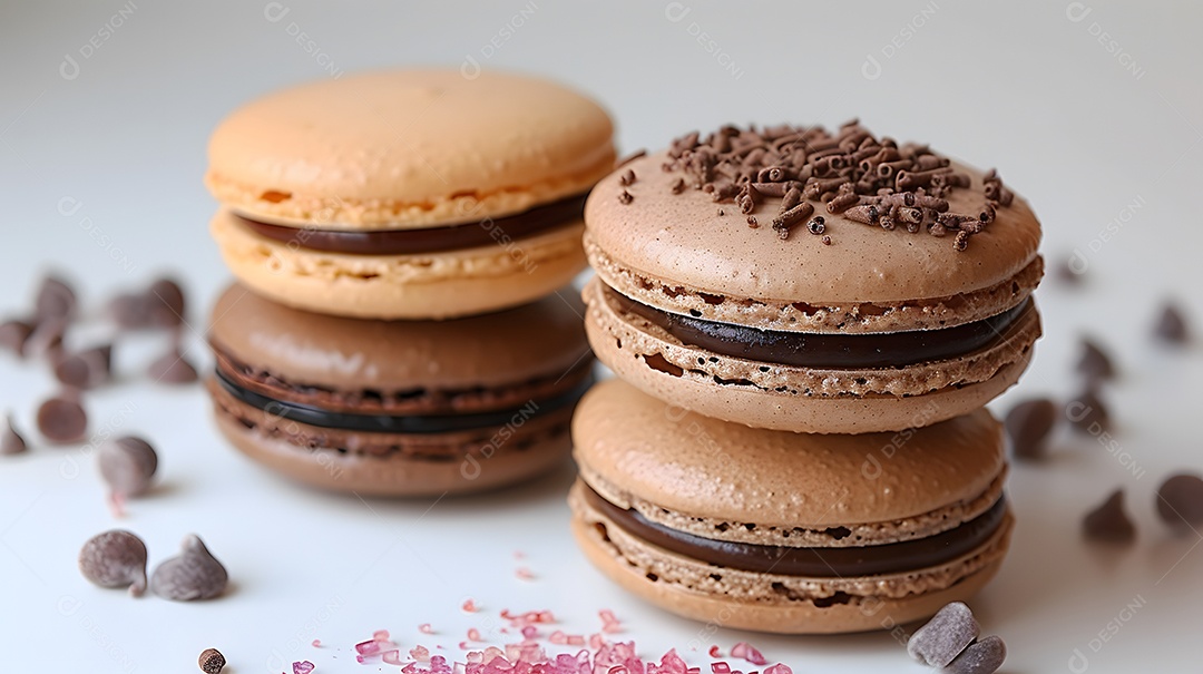 Macarons smores sobre fundo isolado