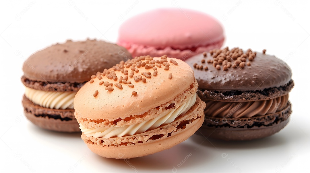 Macarons smores sobre fundo isolado