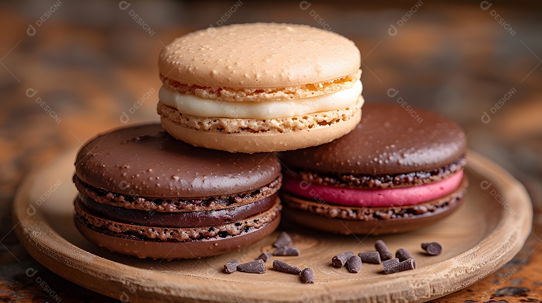 Macarons smores sobre fundo isolado