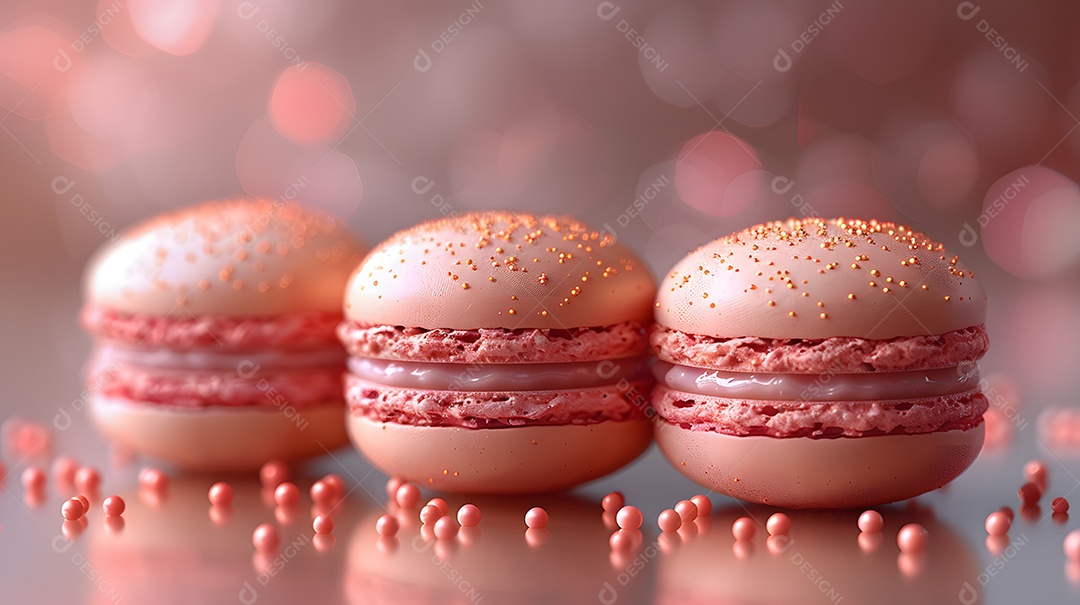 Macarons smores sobre fundo isolado