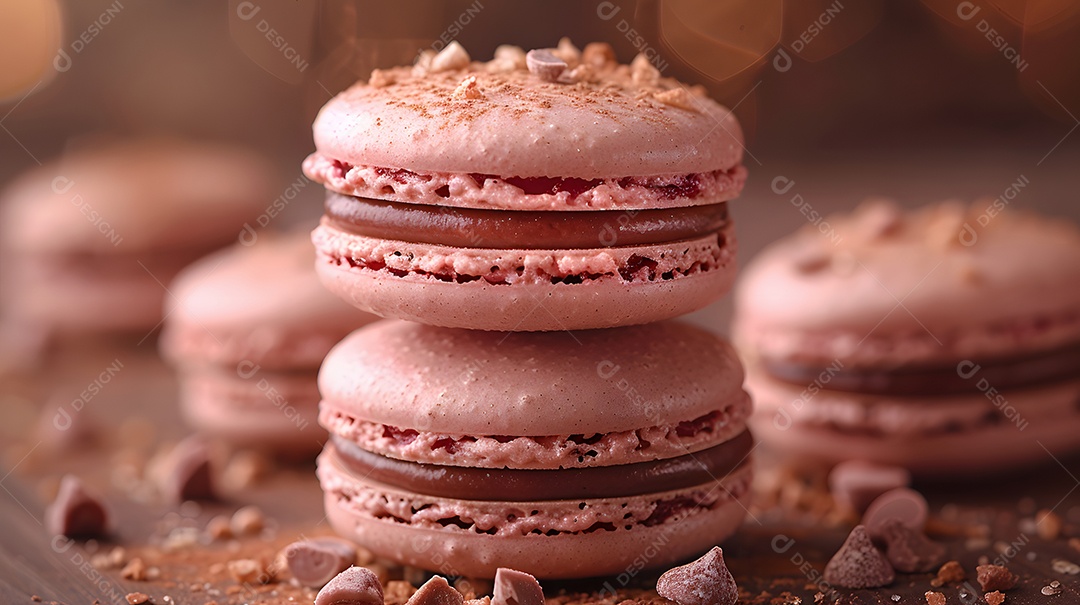 Macarons smores sobre fundo isolado
