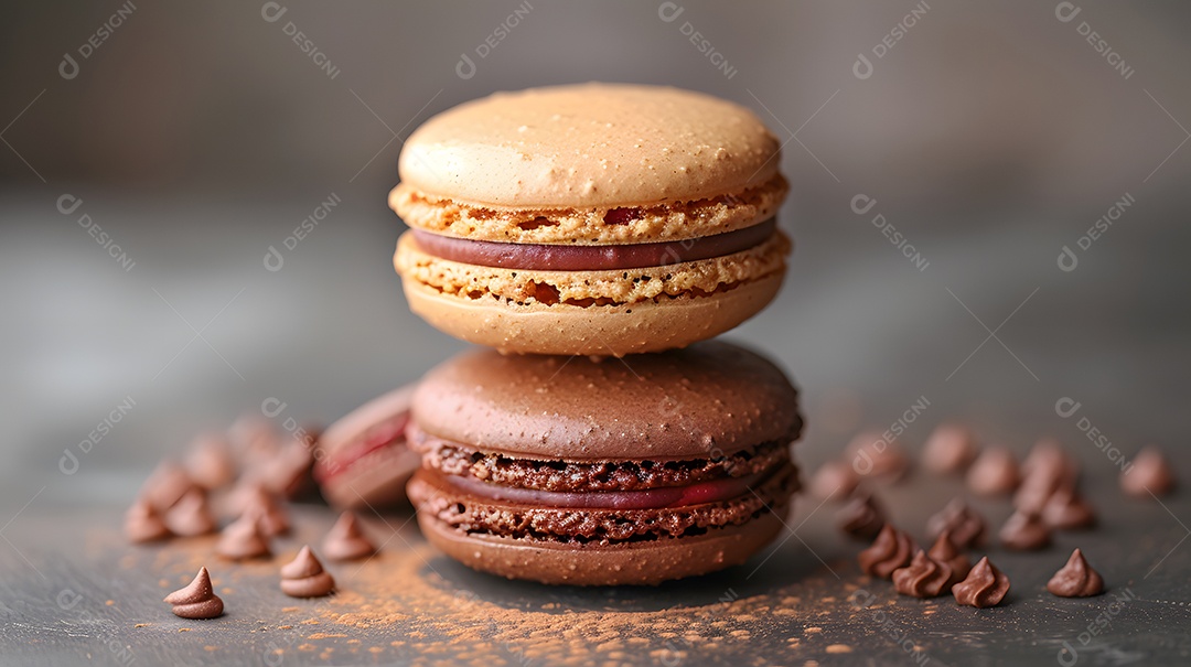Macarons smores sobre fundo isolado
