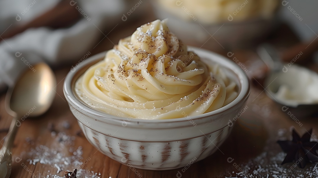 Tiramisù no copinho sobre fundo isolado