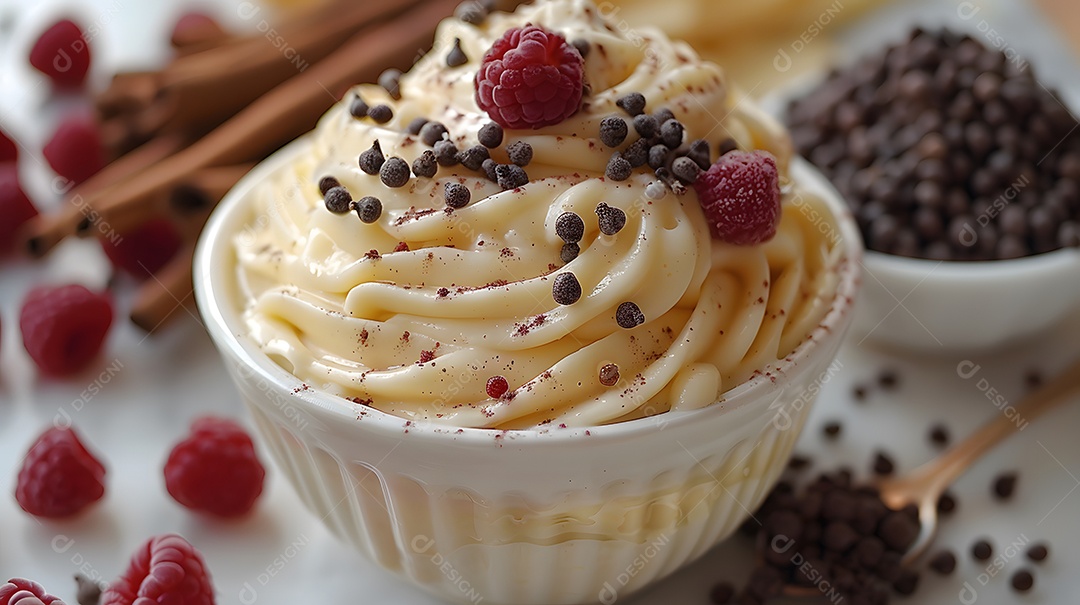 Tiramisù no copinho sobre fundo isolado