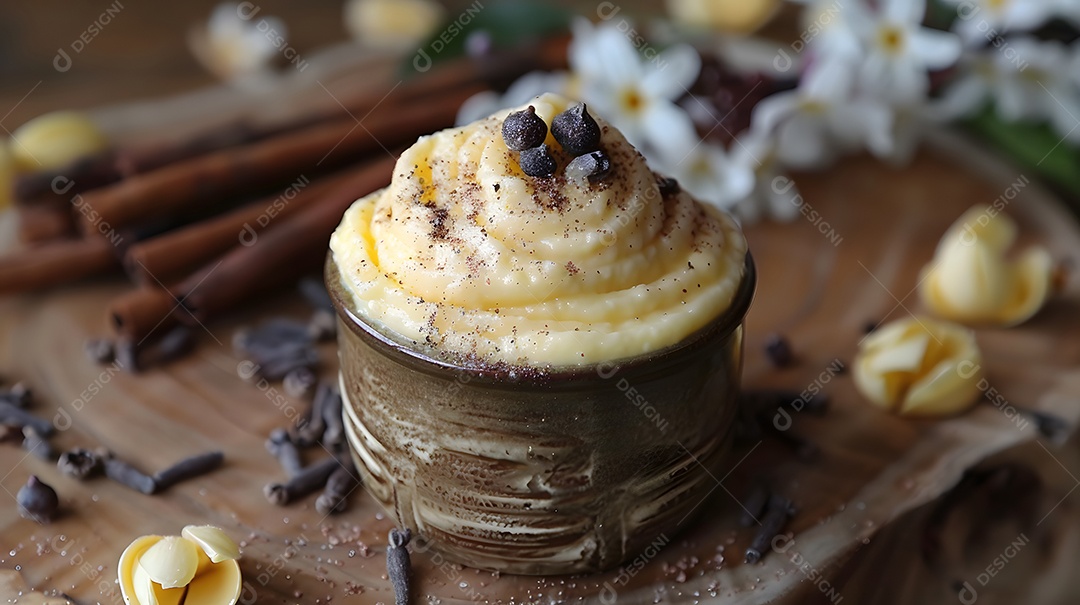 Tiramisù no copinho sobre fundo isolado