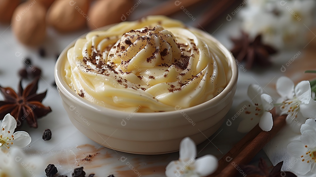 Tiramisù no copinho sobre fundo isolado