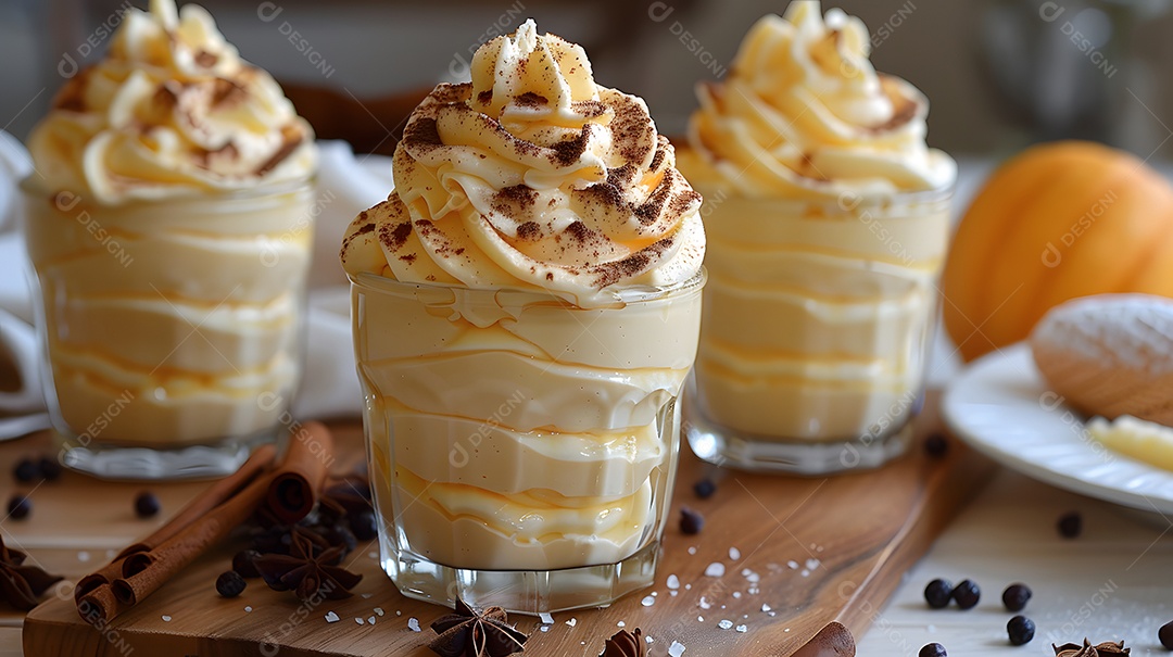 Tiramisù no copinho sobre fundo isolado