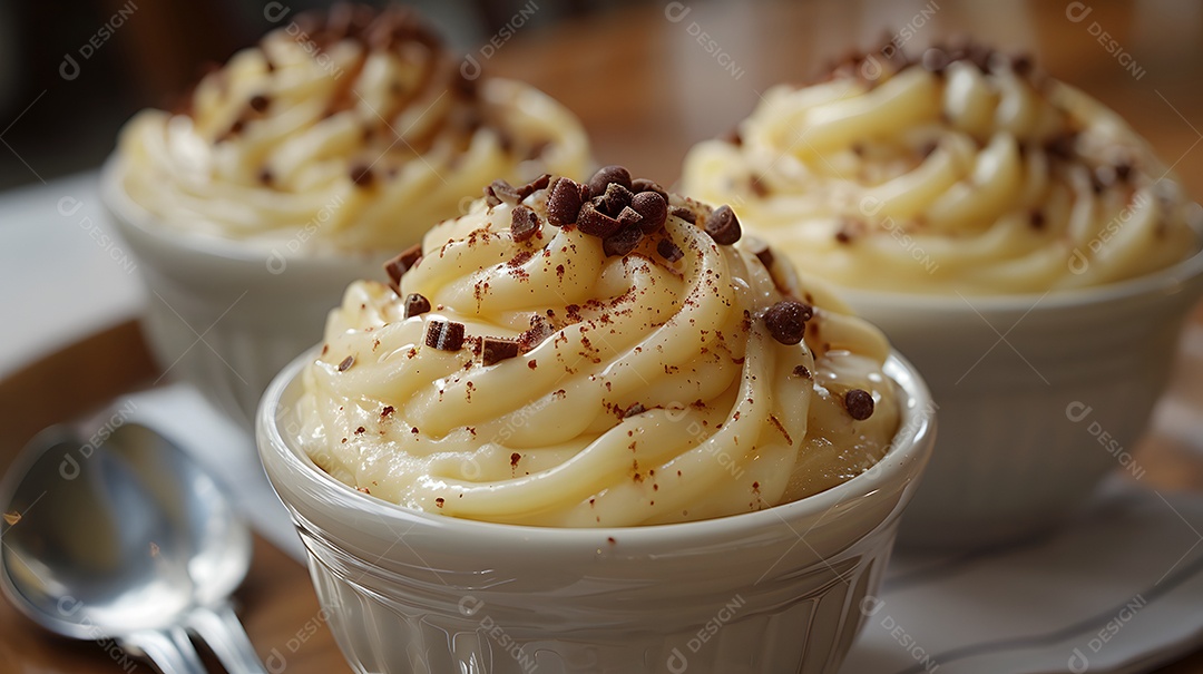 Tiramisù no copinho sobre fundo isolado