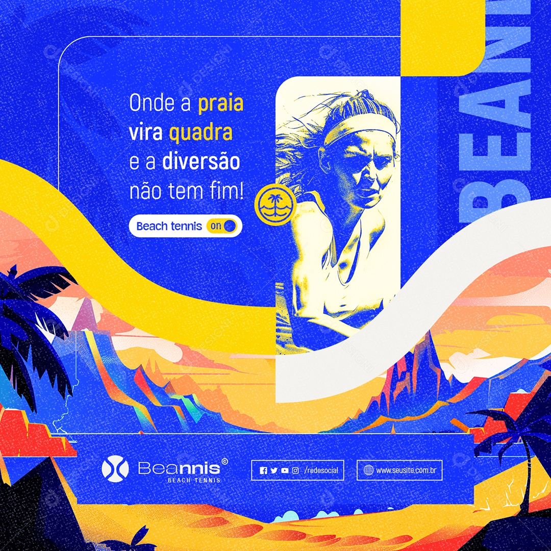 Beach Tennis On Onde a Praia Vira Quadra e a Diversão Não Tem Fim Social Media PSD Editável