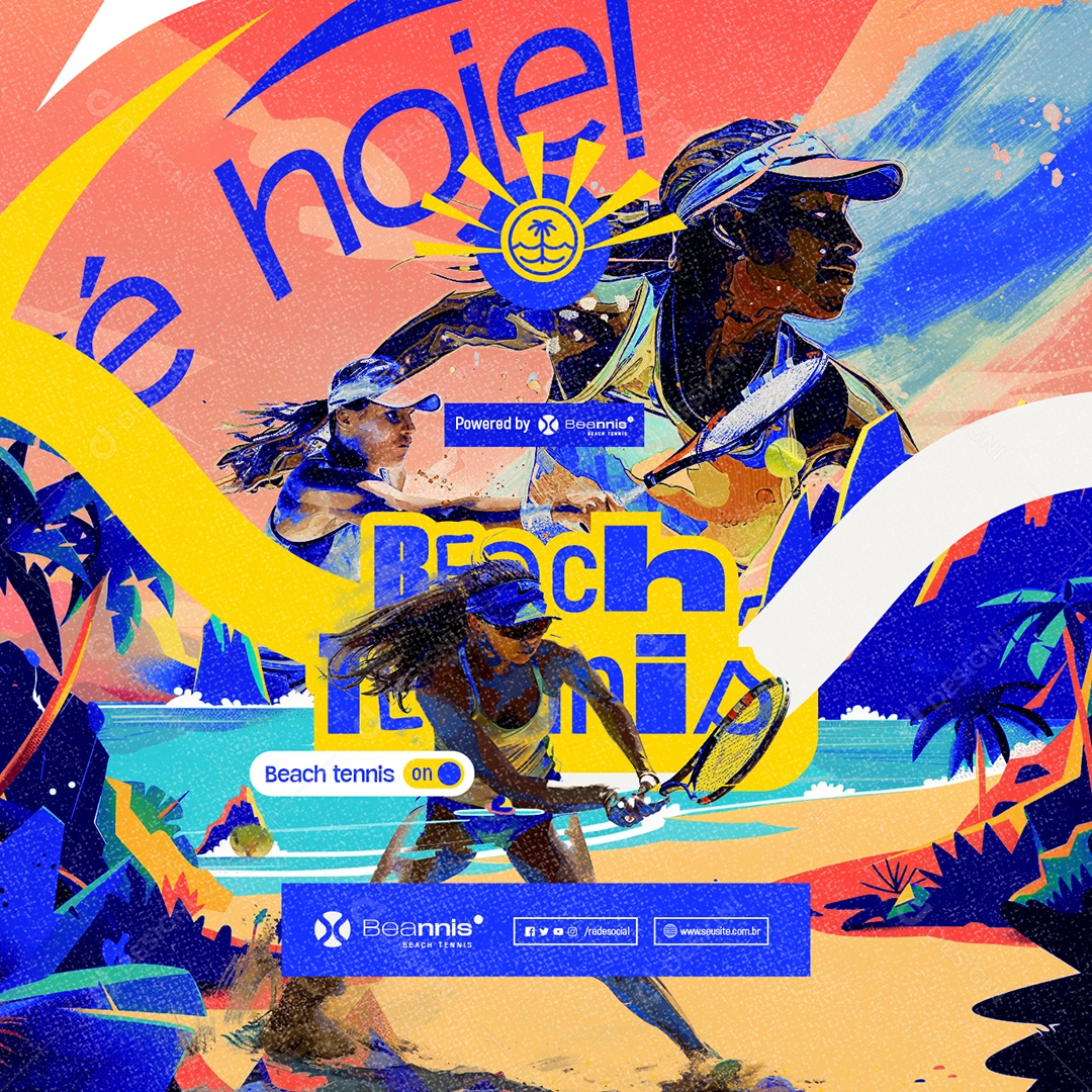 Beach Tennis On é Hoje Social Media PSD Editável