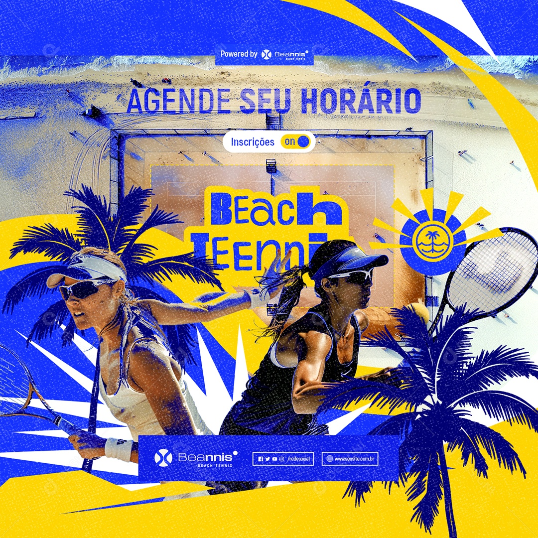 Beach Tennis Agende seu Horário Social Media PSD Editável