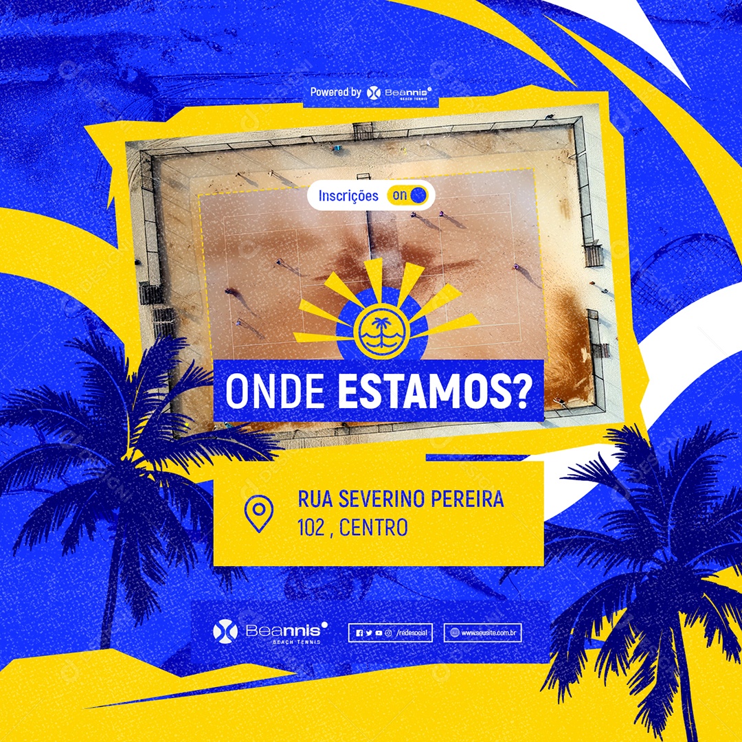 Beach Tennis Onde Estamos Inscrições On Social Media PSD Editável