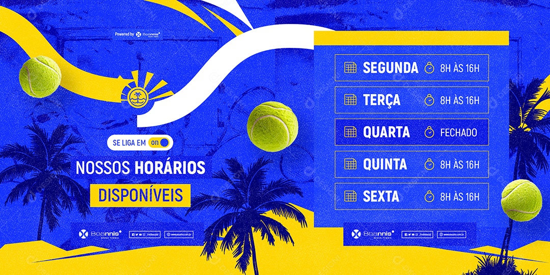 Carrossel Beach Tennis Se Liga em On Nossos Horários Disponíveis Social Media PSD Editável