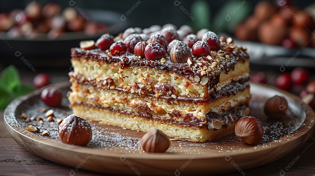 Lindo bolo de noz sobre fundo isolado