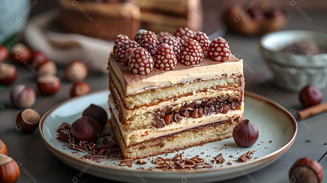 Lindo bolo de noz sobre fundo isolado