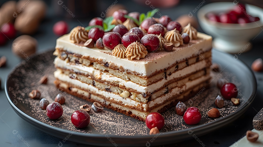 Lindo bolo de noz sobre fundo isolado