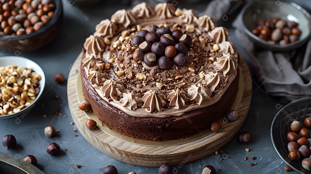 Lindo bolo de noz sobre fundo isolado