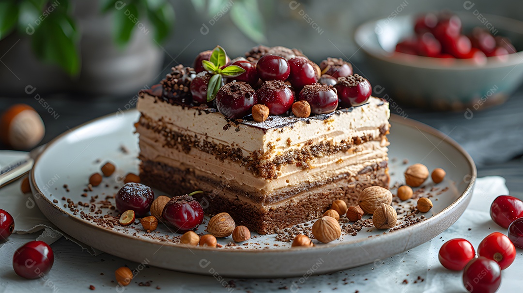 Lindo bolo de noz sobre fundo isolado