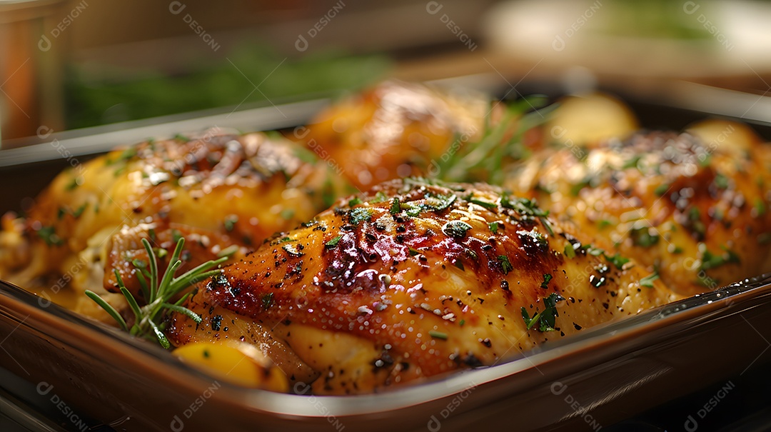 Delicioso frango grelhado sobre uma churrasqueira