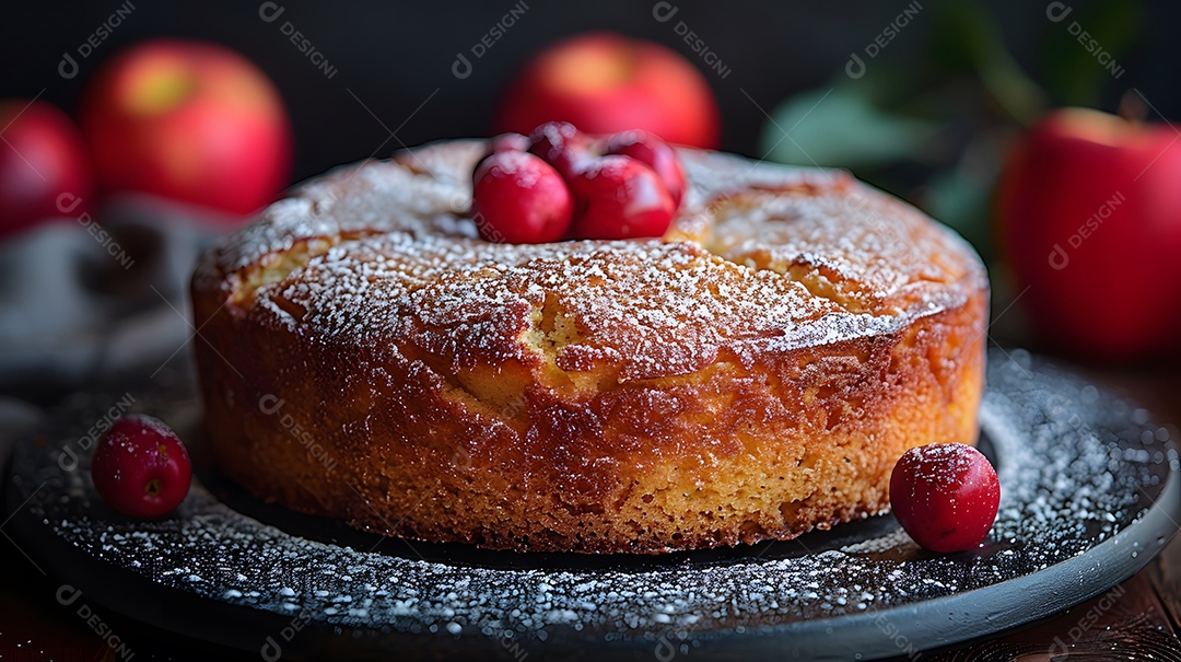 Lindo bolo de frutas vermelha sobre fundo isolado