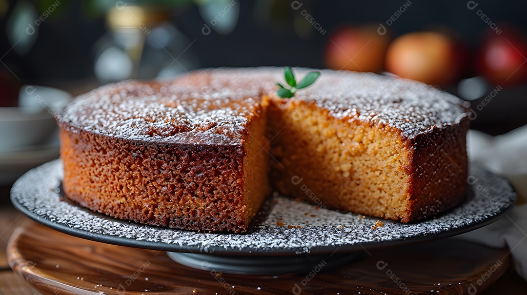 Lindo bolo de maçã sobre fundo isolado