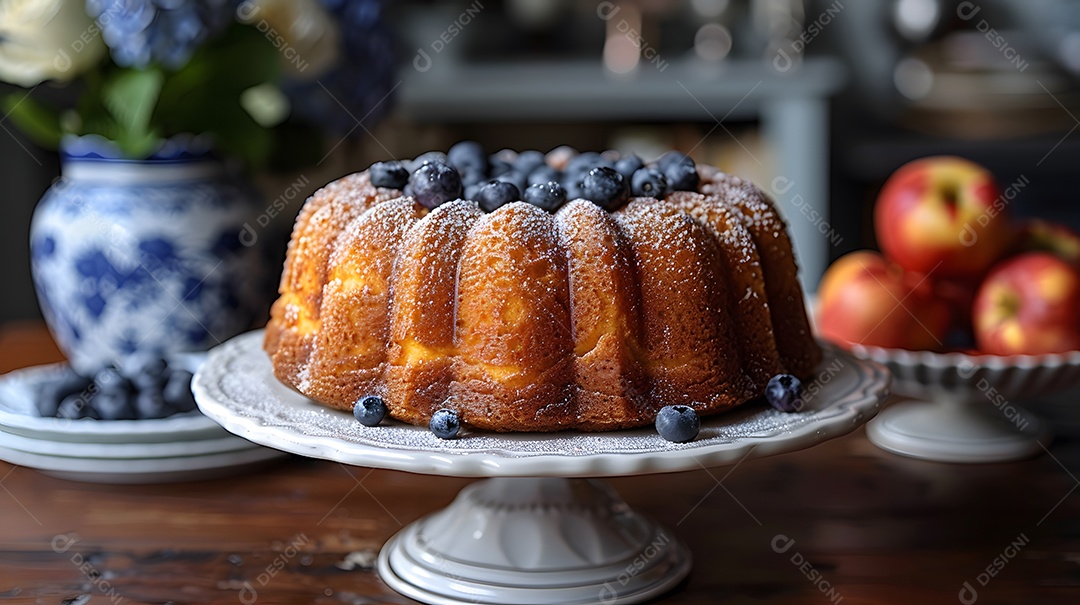 Lindo bolo de frutas vermelha sobre fundo isolado