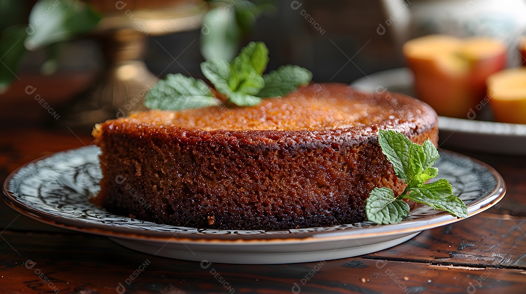 Lindo bolo de maçã sobre fundo isolado
