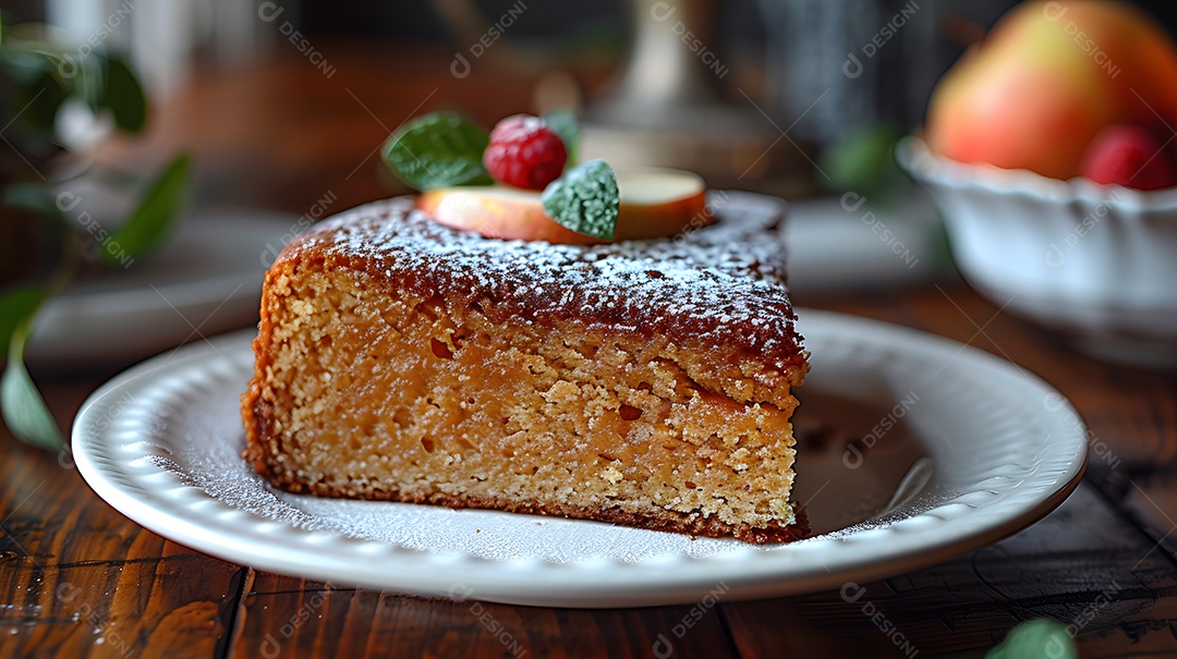 Lindo bolo de maçã sobre fundo isolado