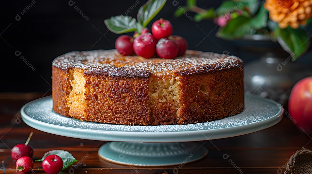 Lindo bolo de frutas vermelha sobre fundo isolado