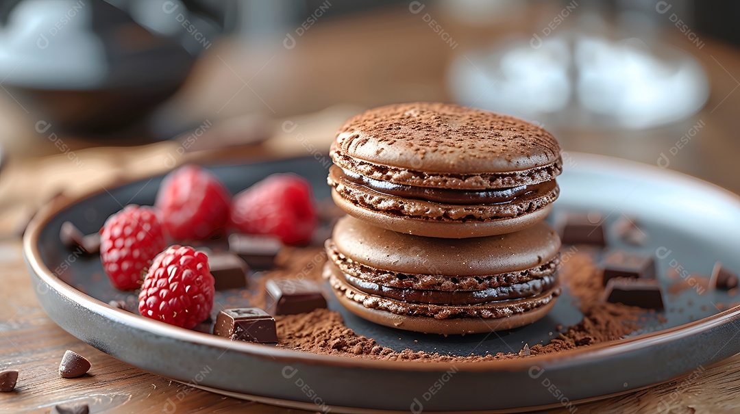 Lindos macarons sobre fundo isolado