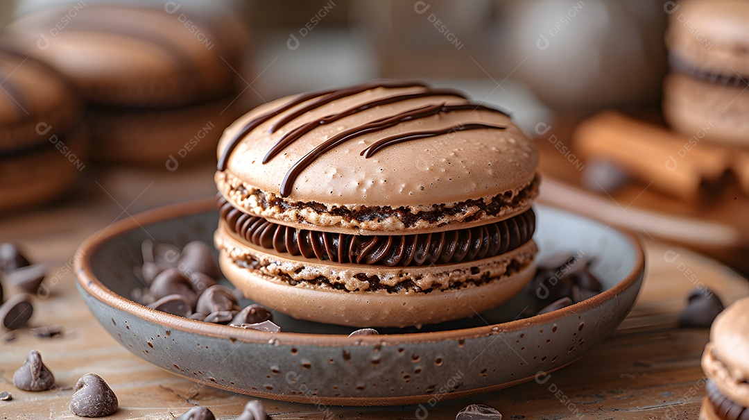 Lindos macarons sobre fundo isolado