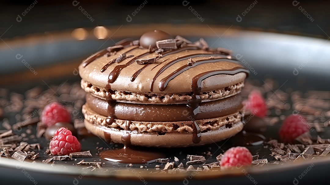 Lindos macarons sobre fundo isolado