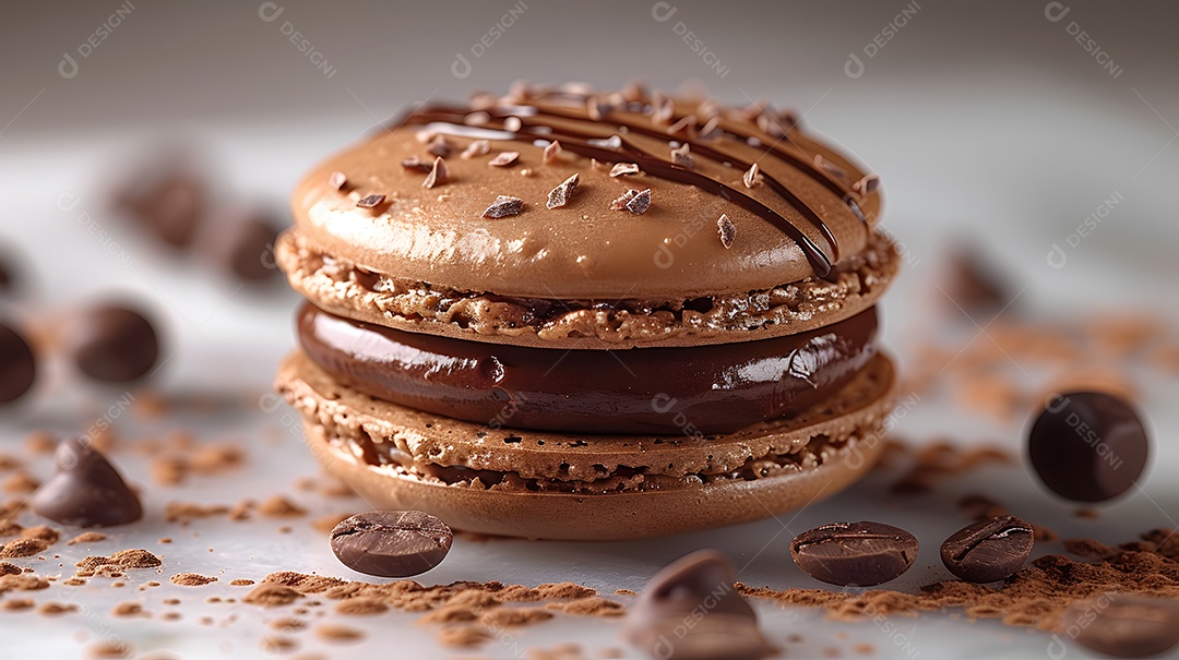 Lindos macarons sobre fundo isolado