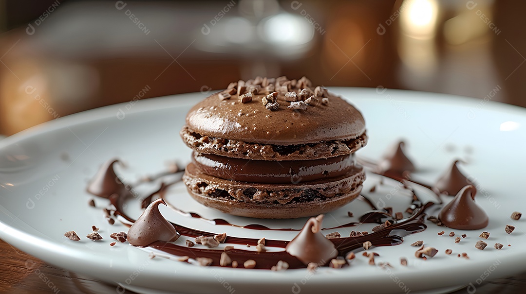 Lindos macarons sobre fundo isolado