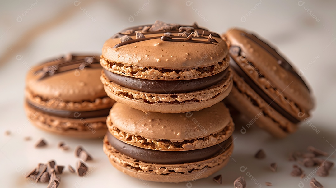 Lindos macarons sobre fundo isolado