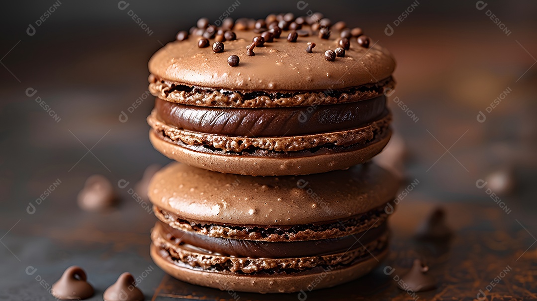 Lindos macarons sobre fundo isolado