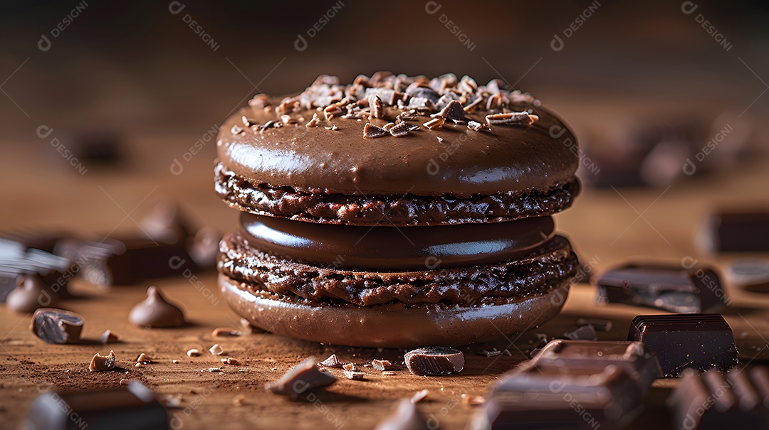 Lindos macarons sobre fundo isolado