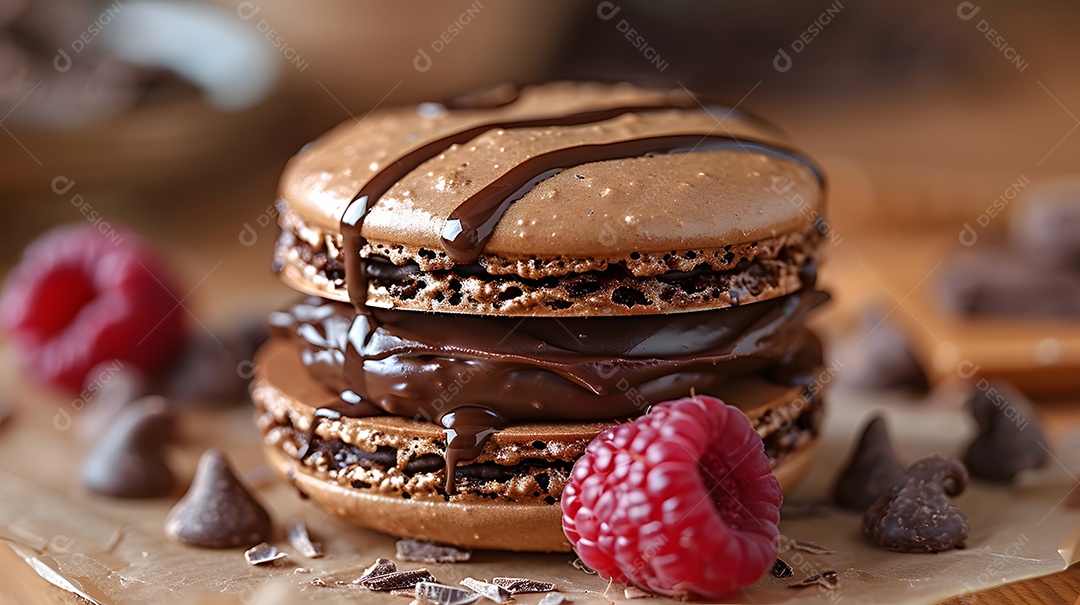 Lindos macarons sobre fundo isolado