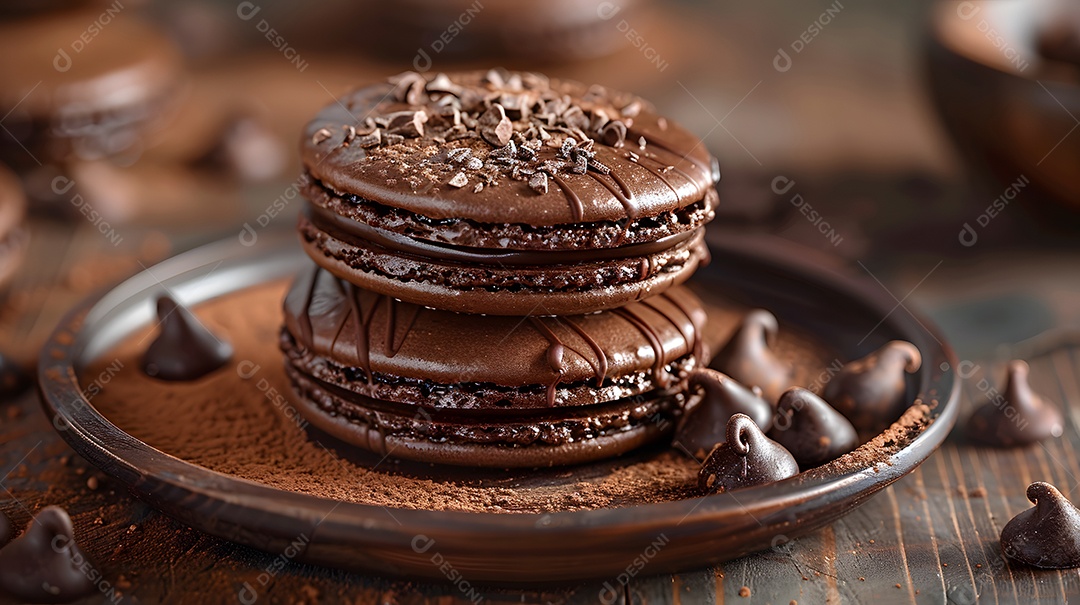 Lindos macarons sobre fundo isolado