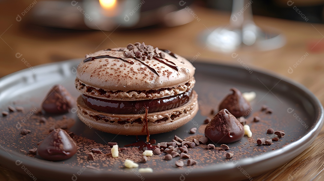 Lindos macarons sobre fundo isolado