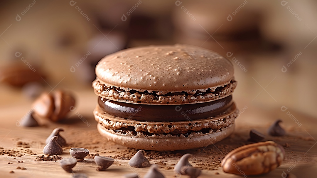 Lindos macarons sobre fundo isolado
