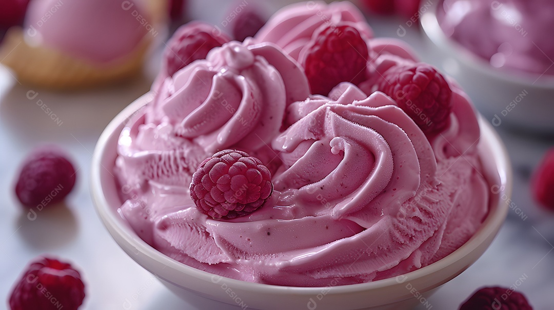 Delicioso mousse de frutas vermelhas sobre fundo isolado