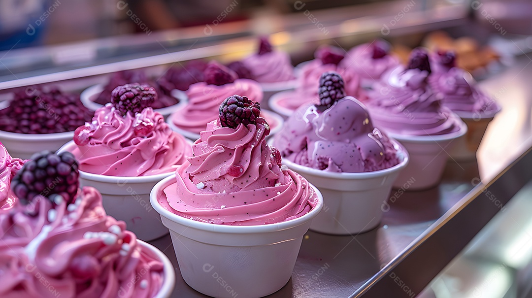 Delicioso mousse de frutas vermelhas sobre fundo isolado