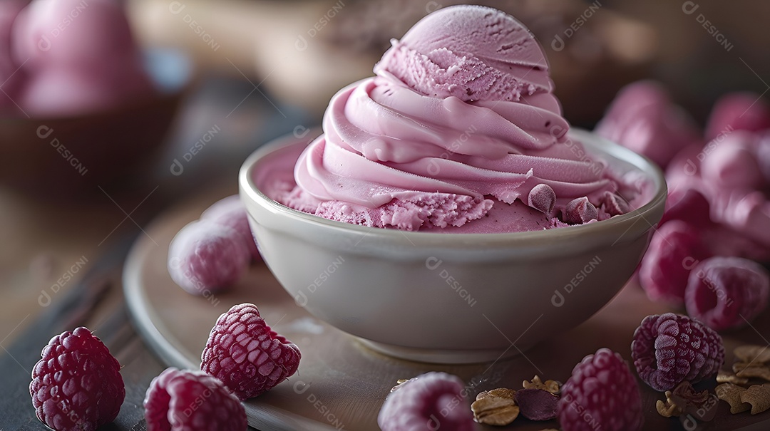 Delicioso mousse de frutas vermelhas sobre fundo isolado