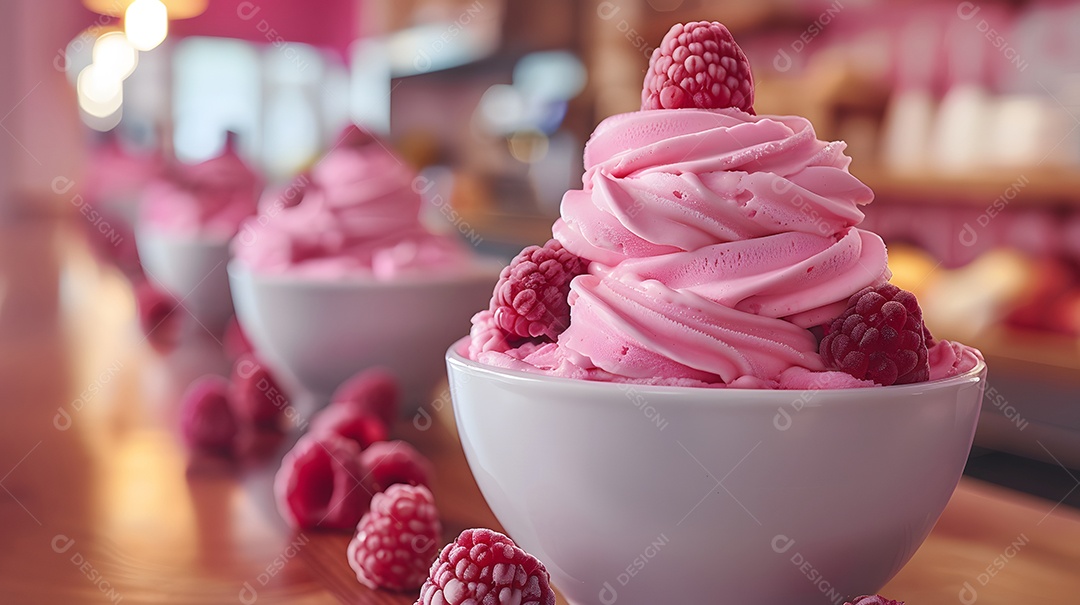 Delicioso mousse de frutas vermelhas sobre fundo isolado