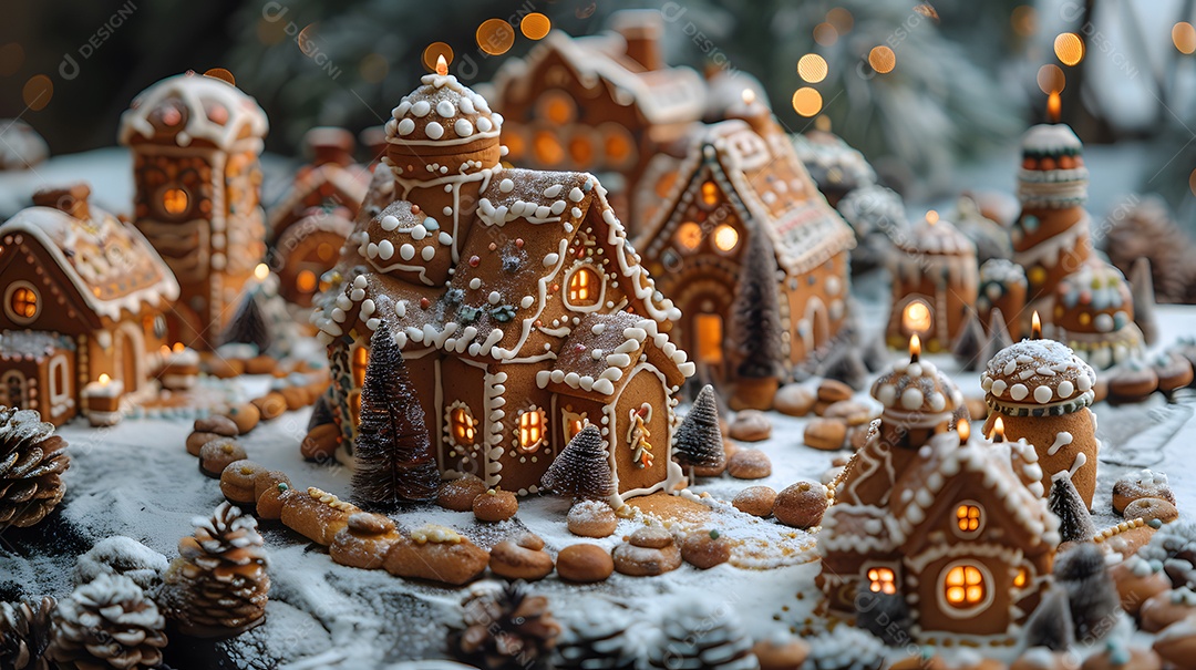 Biscoitos natalinos sobre fundo isolado