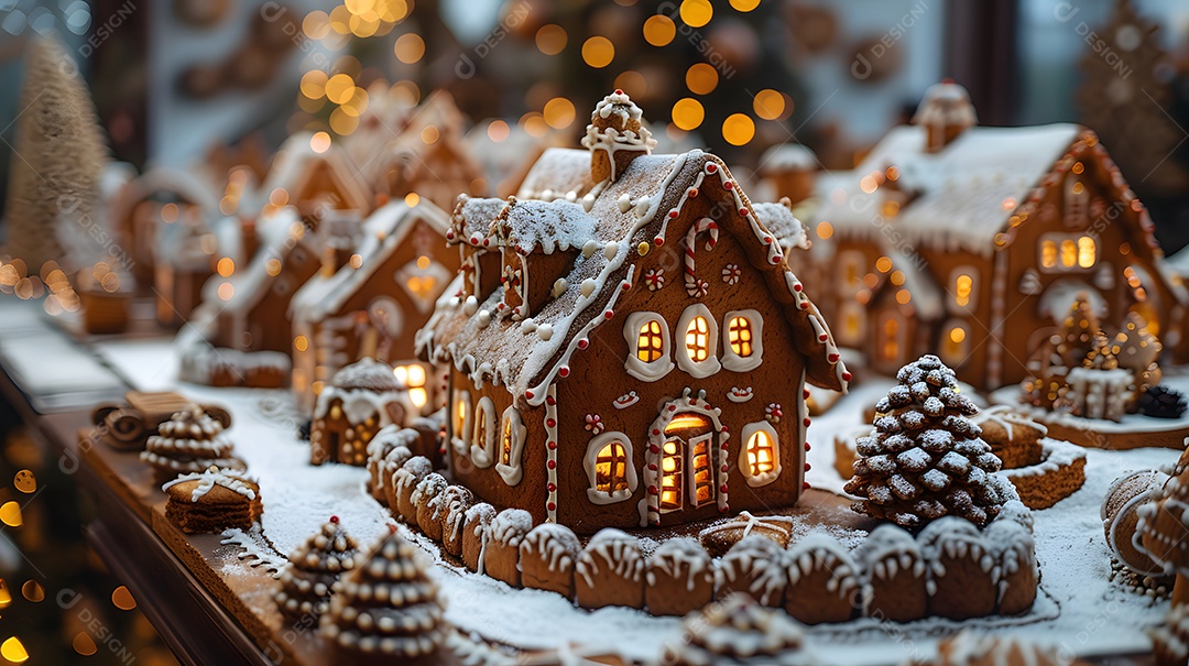 Biscoitos natalinos sobre fundo isolado